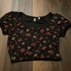 Pacsun mesh lace trim crop top